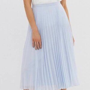 Asos Light Blue Pleated Midi Skirt  Size Tall large - NWT